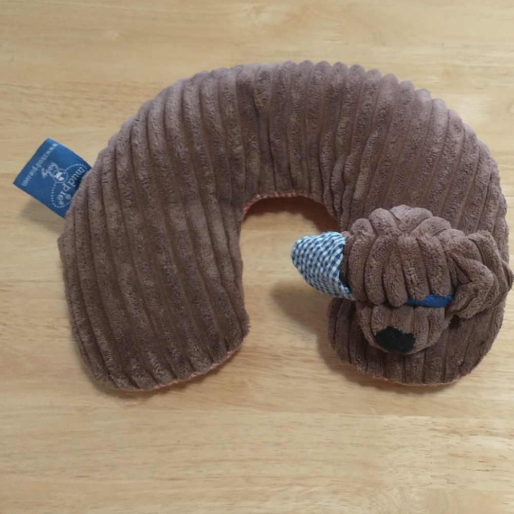 Mud Pie Brown Plush Bear Neck Pillow